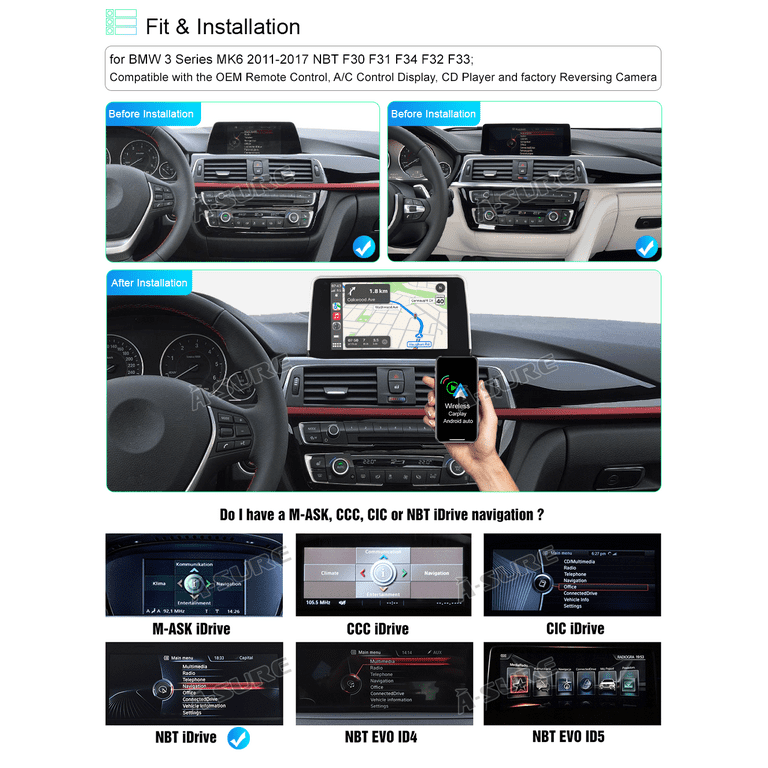 Pantalla Táctil radio Android Auto Carplay BMW Serie 1 F20 Serie 3 F30 EVO  2017-2019 – RProjekt