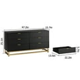 thumbnail image 2 of Garvee Dressers for Bedroom 6 Drawer, Black Nightstand with 6-Drawer, Chest of Drawers with Metal Base and Geometric Pattern for Living Room, Hallway, Closet, 2 of 7