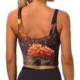 thumbnail image 3 of Kdxio Butterfly Sitting on a Flower Print Workout Crop Tank Top for Women Racerback Yoga Tank Tops Athletic Sports Shirts Exercise Undershirts, 3 of 9