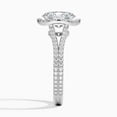 thumbnail image 3 of Dash Jewel 2.2 Ct Lab Created Oval Cut Diamond Ring - 14K White Gold Plated Wedding Anniversary Ring - 25th Anniversary Gifts - Halo Split Shank Unique Design Women's Rings - Promise Gifts for Her, 3 of 6