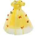 thumbnail image 2 of Girls Princess Dress with Butterflies 5 Layers Fancy Dress Up Costume, 2 of 3