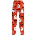 thumbnail image 5 of Zorvxlyn Halloween Woman Pajama Pants Ghost Pumpkin Bat Print Women's Pj Bottoms Drawstring Elastic Waist Womans Lounge Pants, 5 of 8
