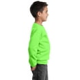 thumbnail image 3 of Port & Co Teen Unisex Regular Plain Long Sleeves Sweatshirt Neon Green Small, 3 of 5