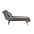 thumbnail image 5 of Michael Amini Roxbury Park Velvet & Stainless Steel Chaise in Gray Pearl, 5 of 14