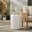 Antique White 1, variant on Outdoor Wicker End Table with Iron Frame, Brown Multi Rattan Barrel Side Table for Patio, 17.5