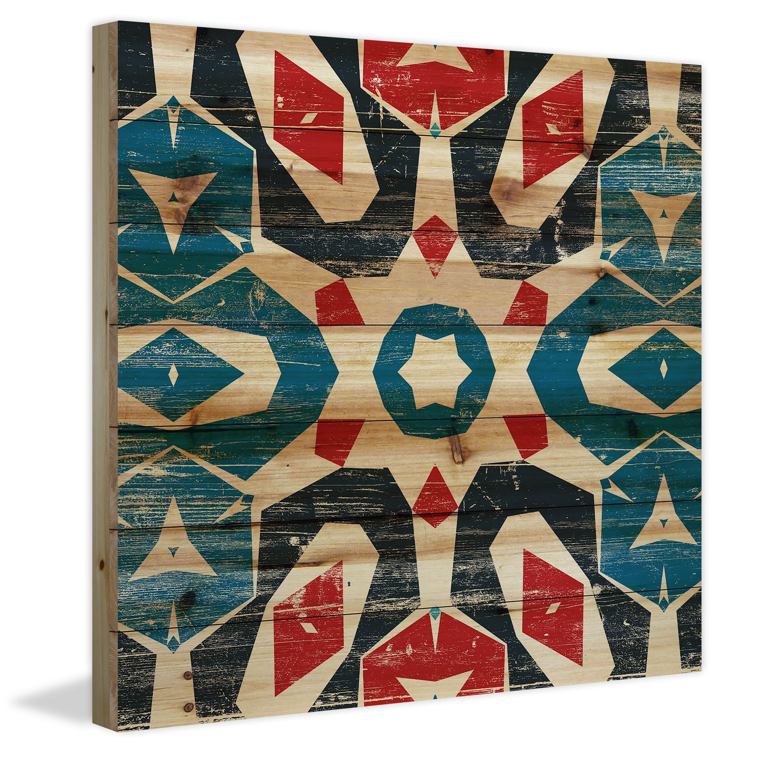 Marmont Hill - "Star Explosion" Painting Print on Natural Pine Wood