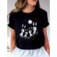 thumbnail image 1 of Forest Rabbits and the Moon Women'S Affordable Fashion Casual T-shirt Soft Breathable Stretch Fabric Summer Round Neck, Anime Pattern, Cotton, Knit Fabric, Casual Style, Summer Season, 1 of 6