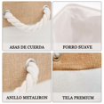 thumbnail image 4 of 3 Piezas Cestas de Almacenamiento de Tela para Organizar, Caja Canastas Decorativas con Asas, Canastas Plegables para Baño de Tela para Organizar Estantes, Baño, Juguetes, Clóset, Ropa - Beige, 4 of 6
