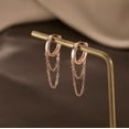 thumbnail image 6 of Leander Solid 925 Sterling Silver Tassel Chain Drop Dangle Small Hoop Earrings Huggie for Women Teen, 6 of 6