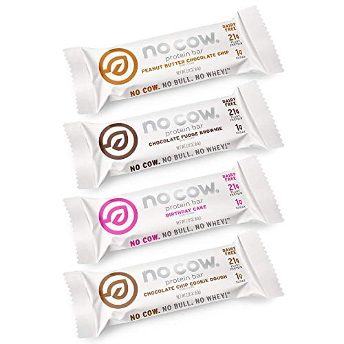No Cow Protein Bars, Top Flavors Variety Pack, 20g Plus Vegan Protein
