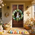 thumbnail image 1 of CaiYueKe Easter Door Cover Curtain Decoration Spring Holiday Party Decor for Home Front Door Wall Hanging Welcome Sign with Bunny Eggs Floral Pattern Festive Celebration Indoor Outdoor Seasonal, 1 of 7