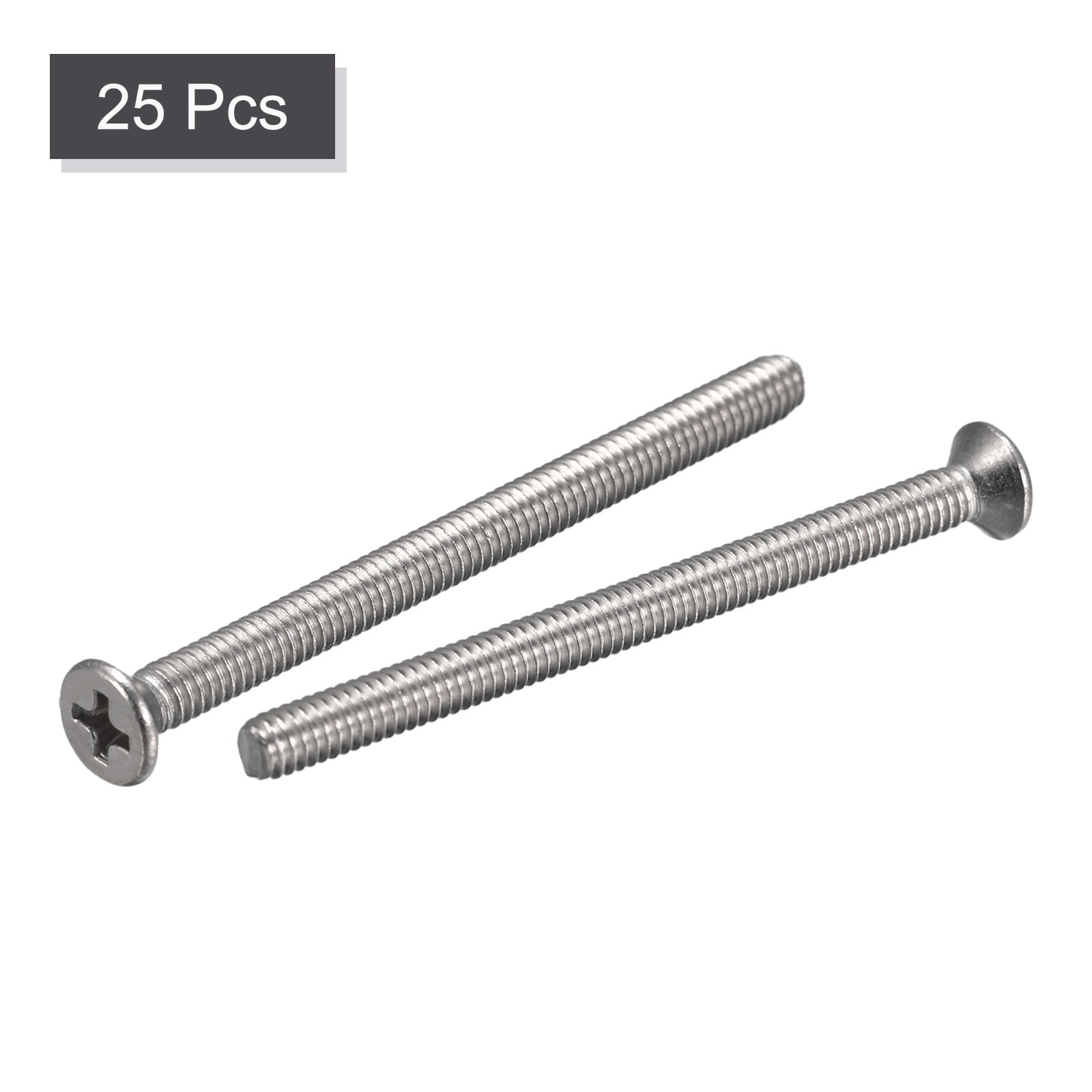 Unique Bargains Flat Head Machine Screw Phillips 304 Stainless Steel Bolts 8#-32x2-1/4"