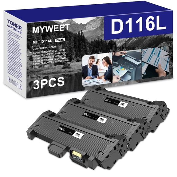 MLT-D116L (3 Pack Black) Toner Cartridge Compatible for Samsung 116L MLT116L D116L for Xpress SL-M2625 SL-2825DW SL-M2675FN SL-2875FW Printer Ink