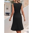 thumbnail image 5 of Womens Wrap V Neck Sleeveless Sundress Summer Flare Tank Dress Black XXL, 5 of 8
