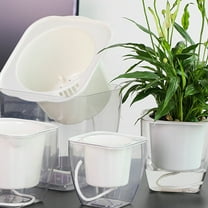 Mobutofu Square Flower Pot Plastic Transparent For Herb Growing 1 Piece