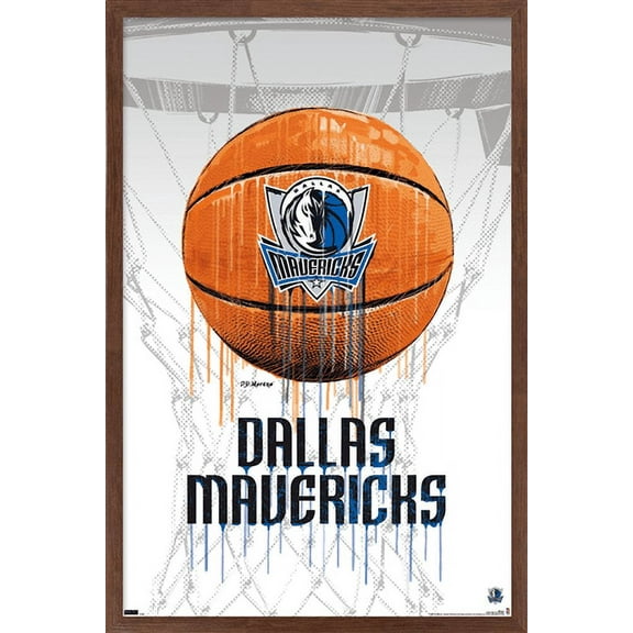 NBA Dallas Mavericks - Drip Basketball 21 Wall Poster, 14.725" x 22.375", Framed