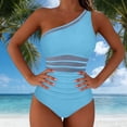 thumbnail image 6 of Roncen Womens Mesh One Piece Swimsuits Ruched Tummy Control Bathing Suit Modest Full Coverage Slimming Swim Suit, 6 of 9