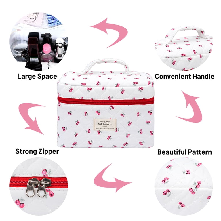 Gynky Floral Cotton Makeup Bag, Large Capacity photo 4