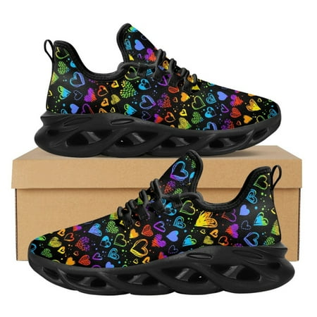 

LGBT Pride Design Women s Sneakers Fashion Lace-Up Platform Running Shoes Lightweight Breathable Casual Shoes Zapatos
