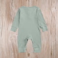 thumbnail image 3 of Jalioing Infant Baby Long Sleeve Romper Solid Color Jumpsuit Comfy Cute Cotton Bodysuit Fall Winter Outfits 0-24 Months, 3 of 8