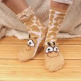 thumbnail image 5 of Women's Super Soft Warm Microfiber Fuzzy Cozy Animal Socks, 04 Giraffe - 3 Pairs Value Pack, 5 of 8