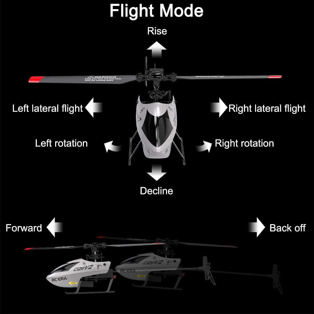 C129 V2 RC Helicopter with One-Key Take-Off/Landing, 2.4G 4CH 6-Axis Gyro 3D Flips RC Aircraft Model with Altitude Hold & Optical Flow for Adults Beginners- RTF