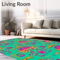 thumbnail image 2 of ODIKA 2'x3' Machine Washable Non-Slip Area Rug, Magic Carousel Circus with Festive Carnival High Traffic Rug with Pad, Pink, 600207, 2 of 8