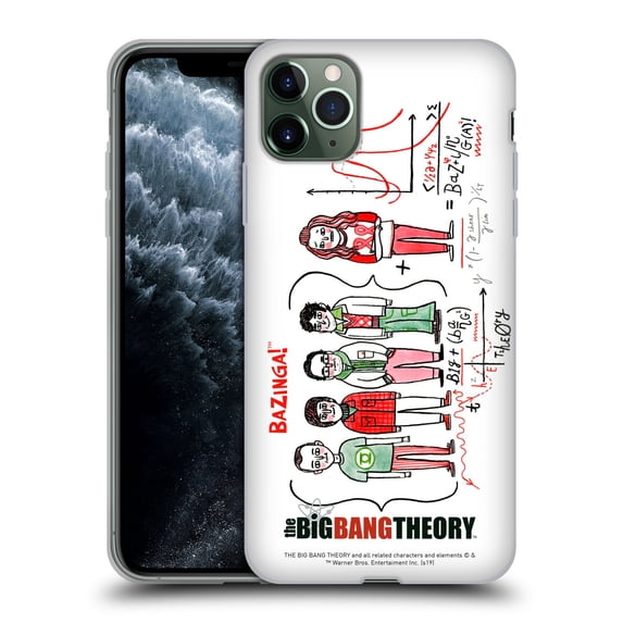 Head Case Designs Officially Licensed The Big Bang Theory Graphics Arts 2 Doodle Group Soft Gel Case Compatible with Apple iPhone 11 Pro Max