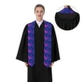 thumbnail image 4 of Haiem Neon Gradient Blue Pattern Graduation Stole 2024 | Premium Satin Sash for Graduation Ceremony, 4 of 7