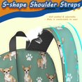 thumbnail image 5 of Chihuahua and Dog Paw Print Green 17" School Backpacks for Teens,Waterproof Oxford Fabric,S-Shape Padded Straps for School,Travel,Hiking,Camping, 5 of 6