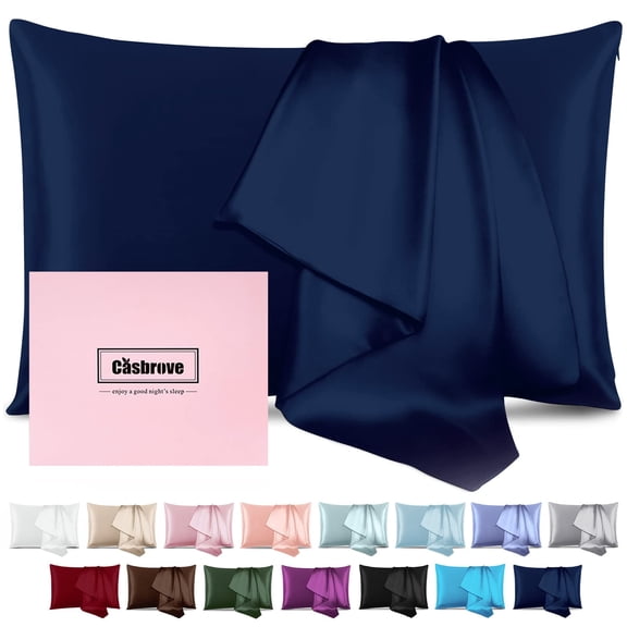 Silk Pillowcase for Hair and Skin Mulberry Silk Pillowcase Soft Breathable Smooth Both Sided Natural Silk Pillowcase with Zipper Beauty Sleep Silk Pillow Case 1 Pack for Gift(Standard,Teal Blue)