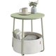 thumbnail image 1 of Mesa Lateral Redonda con Cesta de Tela, Mesita de Noche, Estilo Moderno, Estructura Resistente, Blanco Crema MLET223K67, 1 of 2