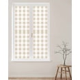thumbnail image 2 of Window Privacy Film Beige Plaid Stained Glass Window Film Decorative Sun Block Window Cover Spring Summer Farmhouse Buffalo Checkered Window Clings Static Adhesive Sticker for Bathroom 17.7"x78.7", 2 of 7
