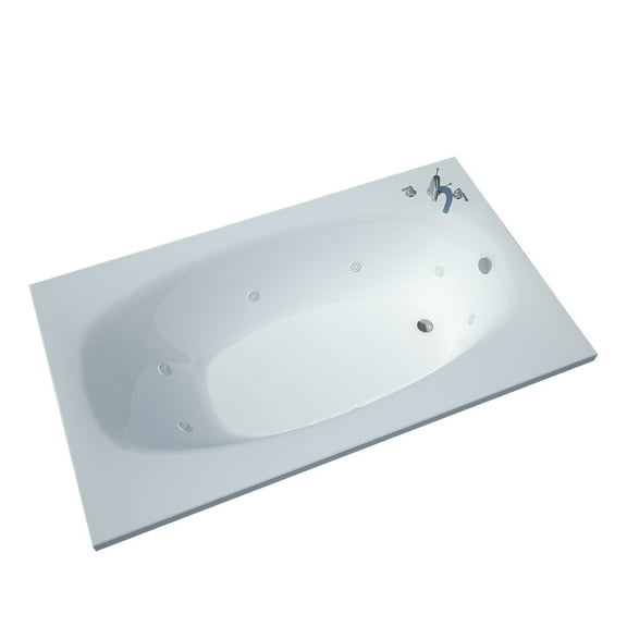 Polaris 71 in. x 42 in. Rectangular Whirlpool and Air Bathtub with Reversible Drain in Left Drain and VS Jets and Aroma in Glossy White