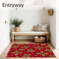 thumbnail image 3 of ODIKA 4' x 6' Machine Washable Non-Slip Area Rug, Christmas leaf High Traffic Rug, Red, 611794, 3 of 7