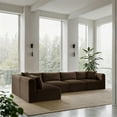 thumbnail image 2 of Meridian Furniture 5-Piece Brown Corduroy Performance Fabric Modular Sectional, 2 of 13
