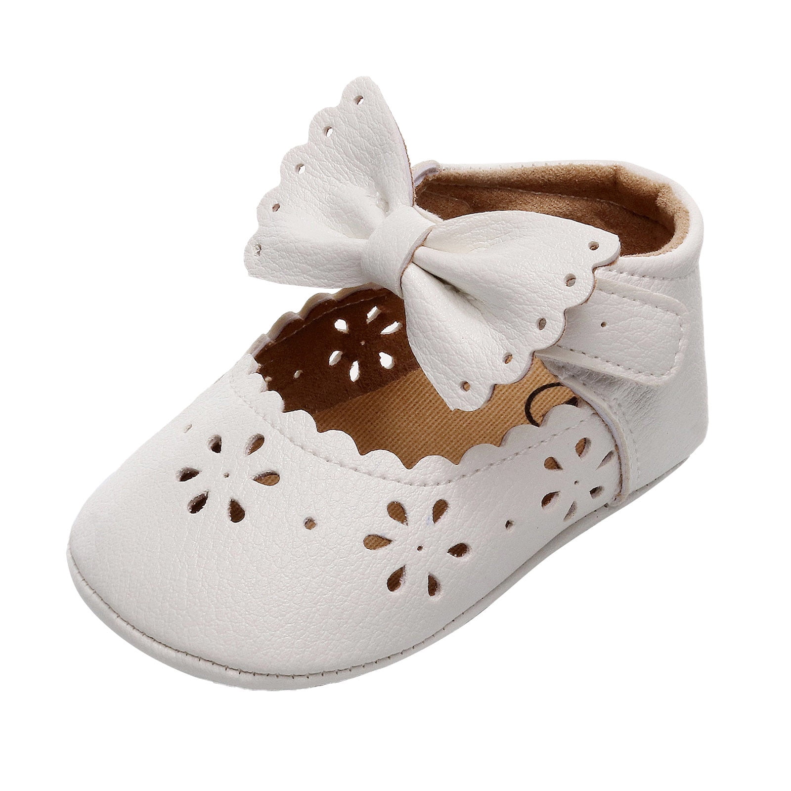 nsendm Baby Boys Shoes Toddler Baby Size 3 Shoes Girl Infant Girls Single Shoes Bowknot First Walkers Shoes Hook Loop Toddler Slip on Boys Shoes Size 4 White 6 Toddler Walmart