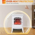 thumbnail image 4 of Resenkos Electric Fireplace Heater, Realistic Flame Effect Overheat Protection, White, 4 of 8