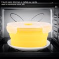 thumbnail image 6 of Food Grade Silicone Collapsible Bowl, Microwave Safe, Airtight Seal Leakproof Locking Lids For Portable Life, Space Saving, Refrigerator Safe, BPA Free, Dishwasher Safe, Yellow, 6 of 8
