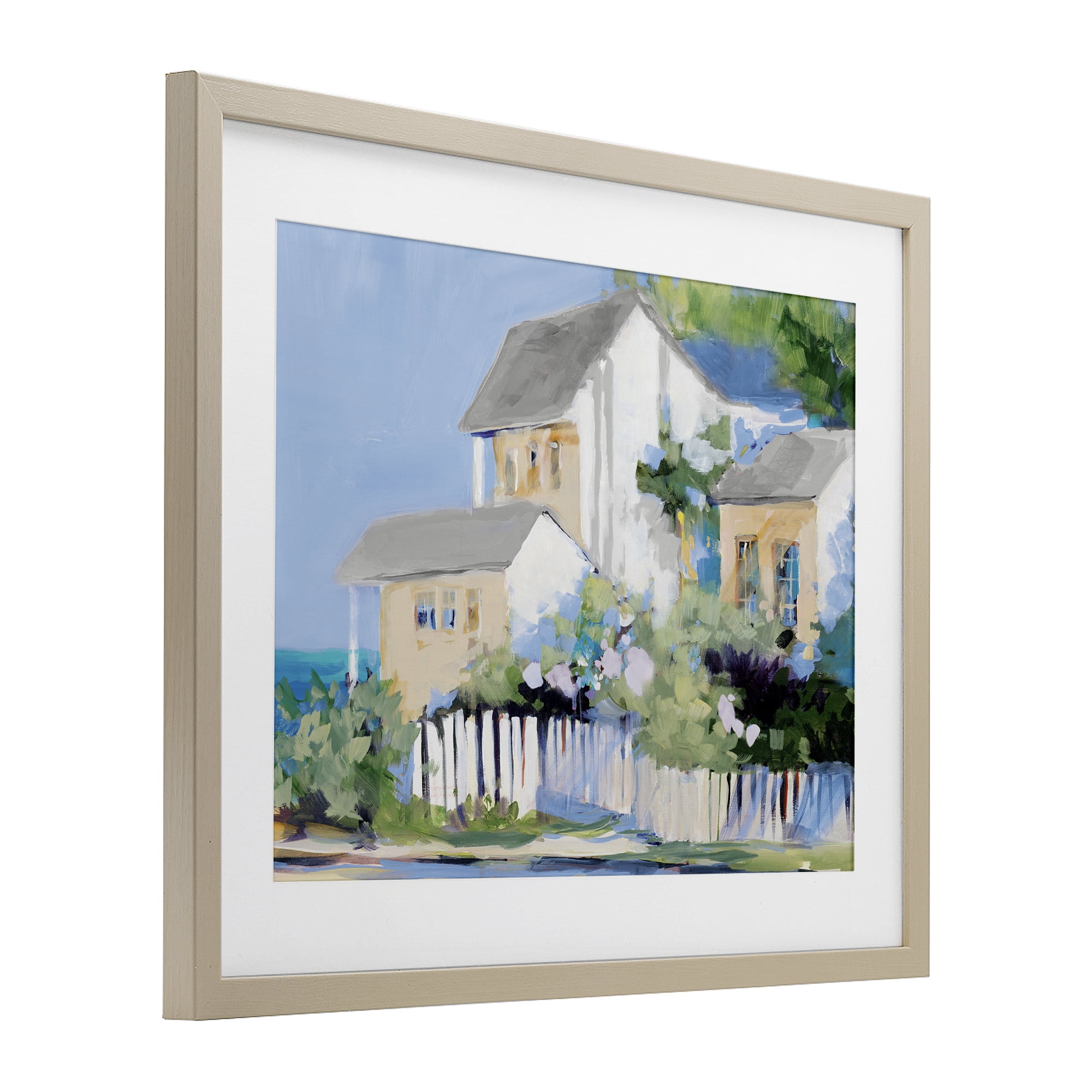 Stupell Industries Living by the Water Cottage Birch Framed Print Under Glass, design by Jane Slivka