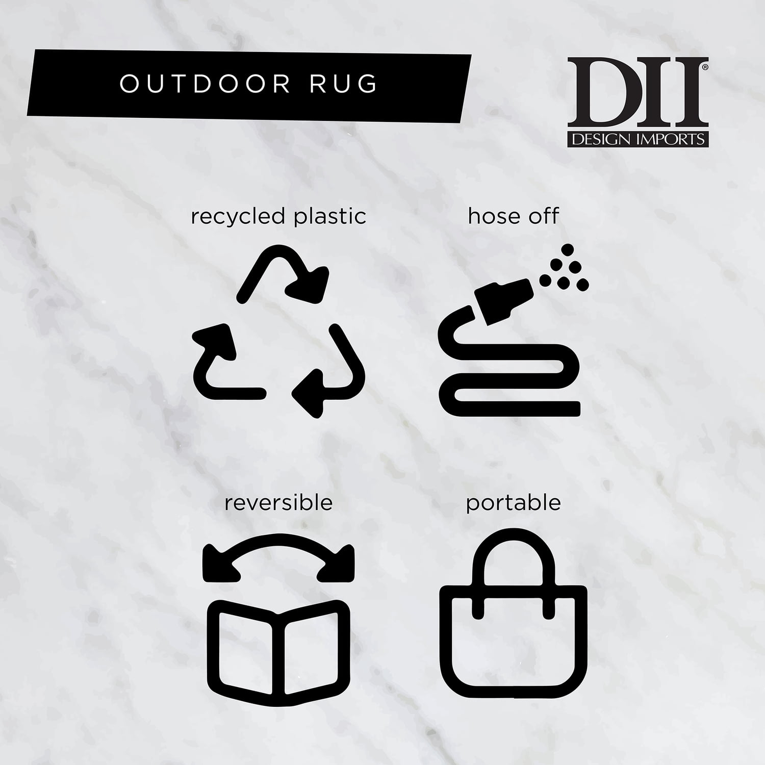 DII Gray Diamond Outdoor Rug