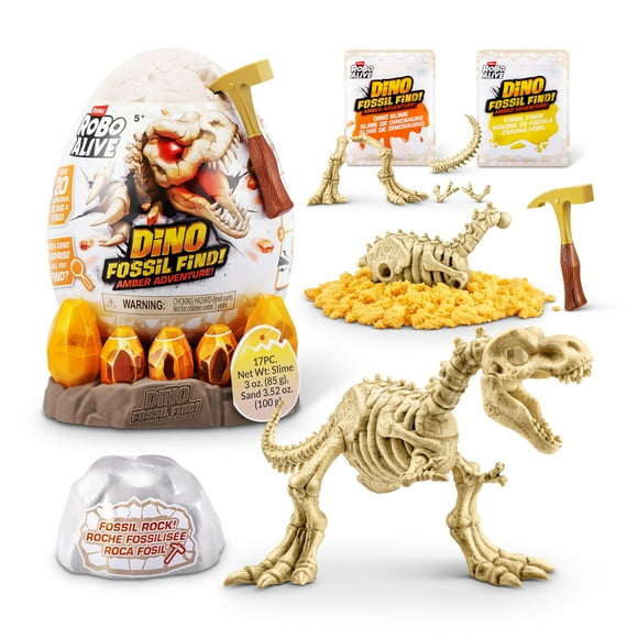 Dinosaur Toy Robo Alive Fossil Find Amber Adventure T-REX