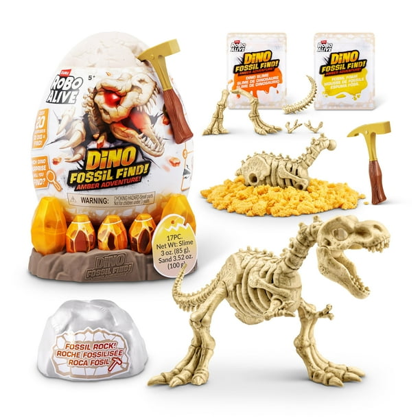 Dinosaur Toy Robo Alive Fossil Find Amber Adventure T-REX