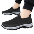 thumbnail image 5 of Domuza Mens Thick-Soled Mesh Breathable Casual Shoes Slip-On Soft Sole Sports Shoes with Ortho Arch Support Anti-Slip Properties Suitable Black 7 (EU-39), 5 of 7
