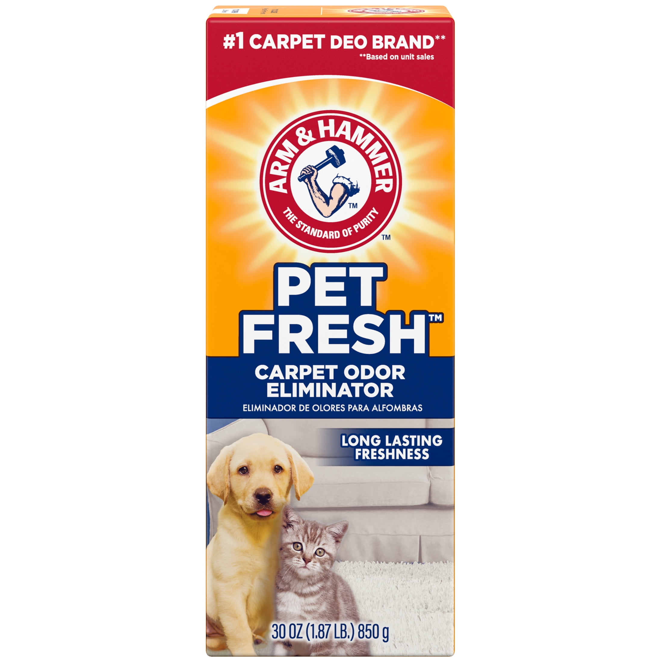 (3 pack) ARM & HAMMER Pet Fresh Odor Eliminating Deodorizing Carpet Powder, Pet Fresh, 30 oz
