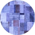 thumbnail image 1 of Ahgly Company Machine Washable Indoor Round Patchwork Blue Transitional Area Rugs, 8' Round, 1 of 4