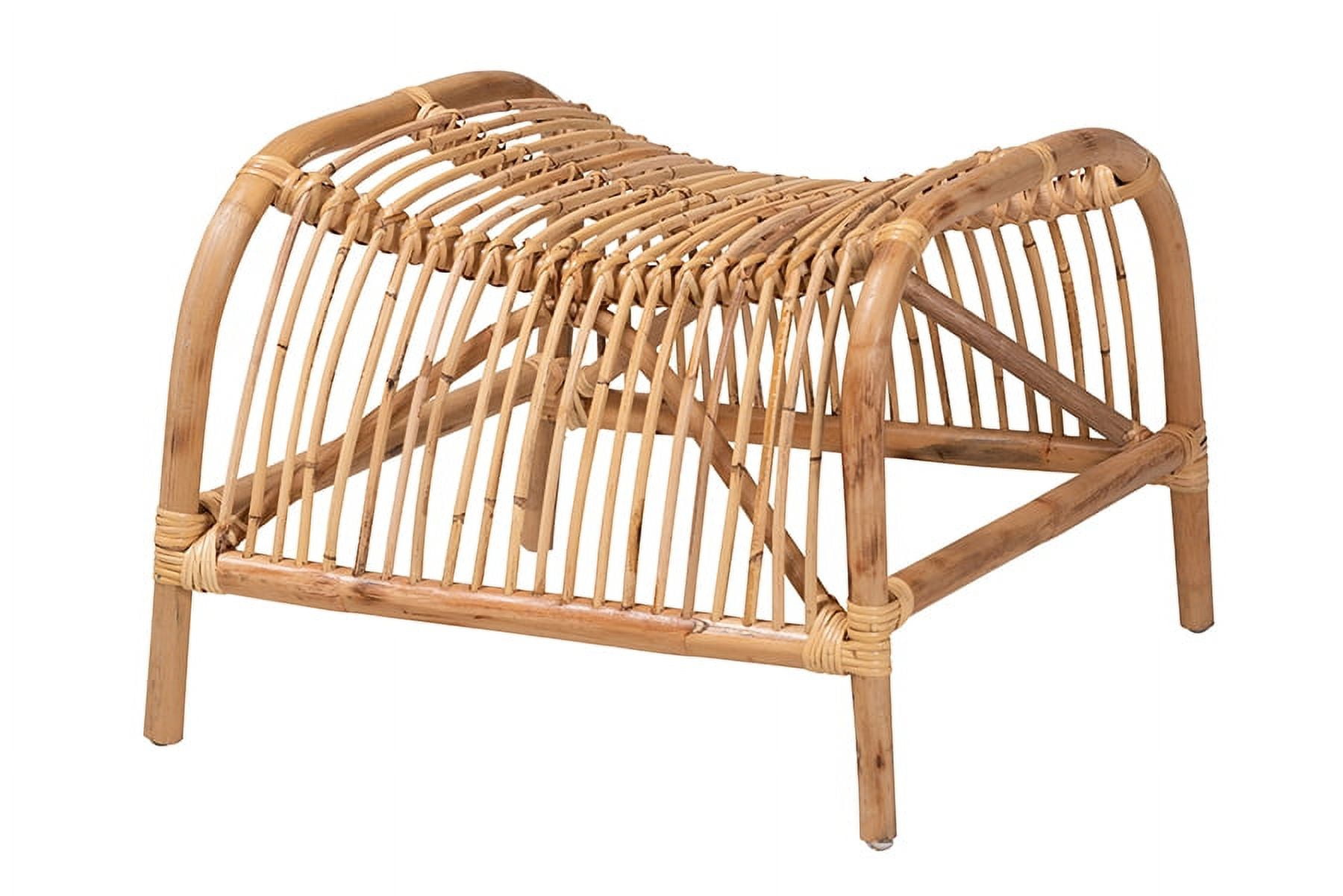 bali & pari Lamaria Rattan BOHO Footstool, Natural Brown