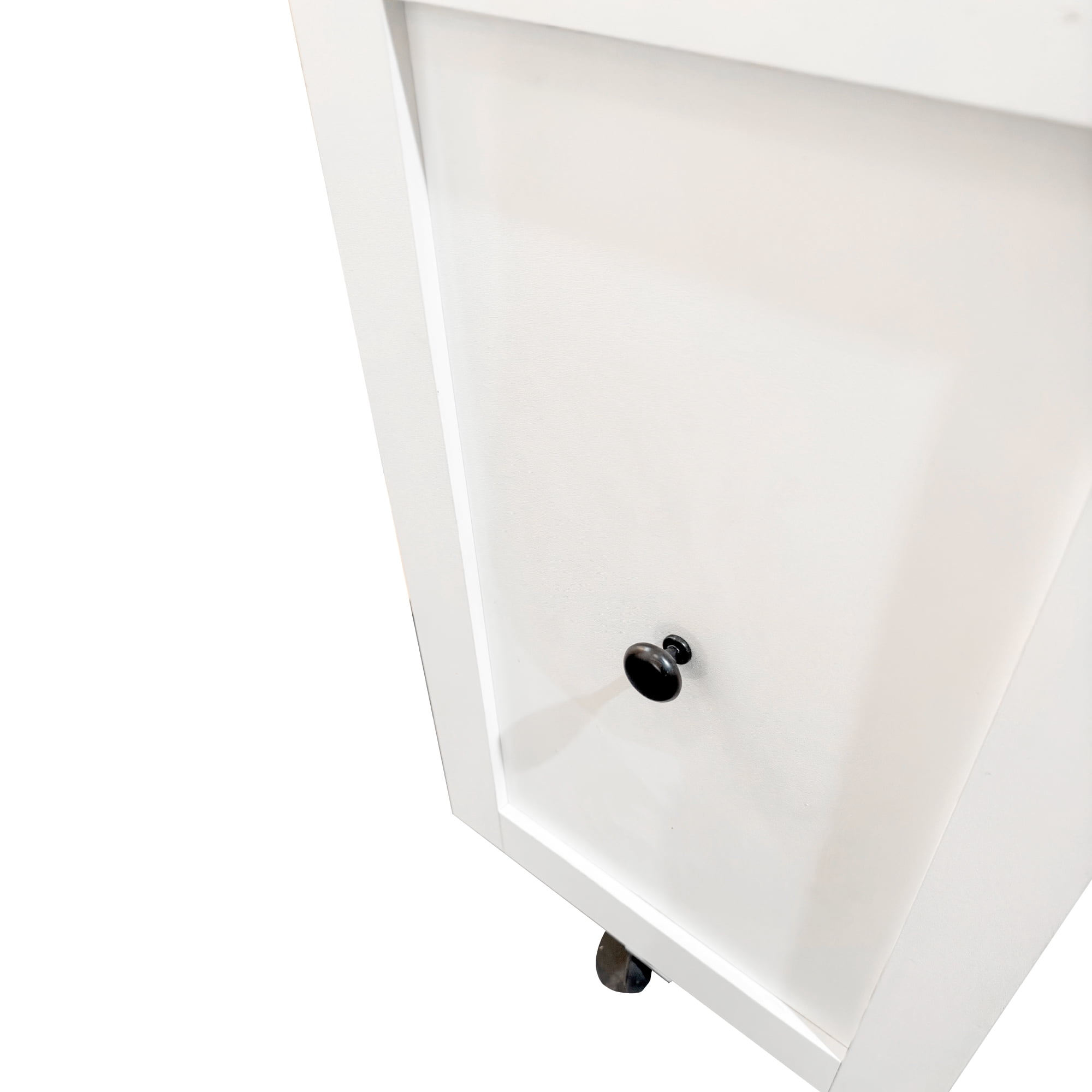 Mintazer 3 Tier Slide Out Storage Cabinet with Wheels, Freestanding Rolling Pantry Cabinets for Kitchen Pantry Bedroom Living Room Bathroom Office, White