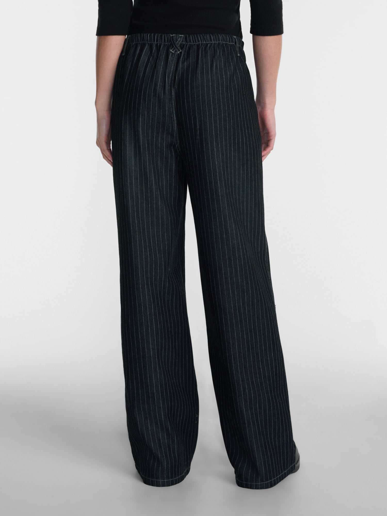 No Boundaries Mini Waistband Wide Leg Pants, 31'' Inseam, Women's XXS-XXL