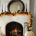 thumbnail image 6 of YgkuHd Halloween Garland, 2pcs Halloween Black Vines Artificial Maple Leaf Vines Artificial Green Plant Halloween Decoration for Halloween Thanksgiving Fireplace Mantel Decor​​, 6 of 6
